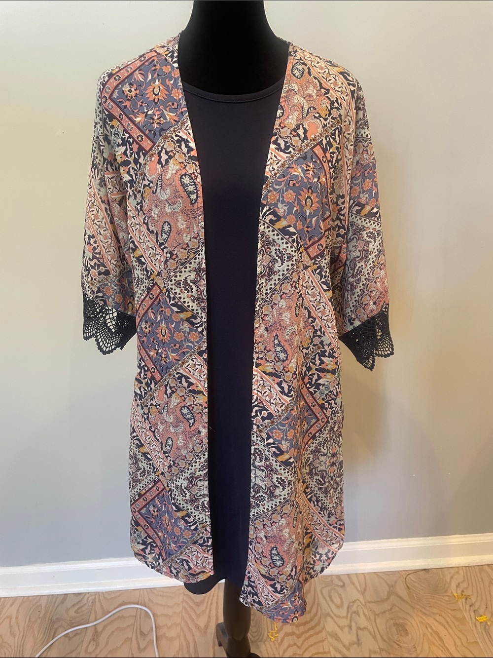 Navy blue dress with wrap xs super cute